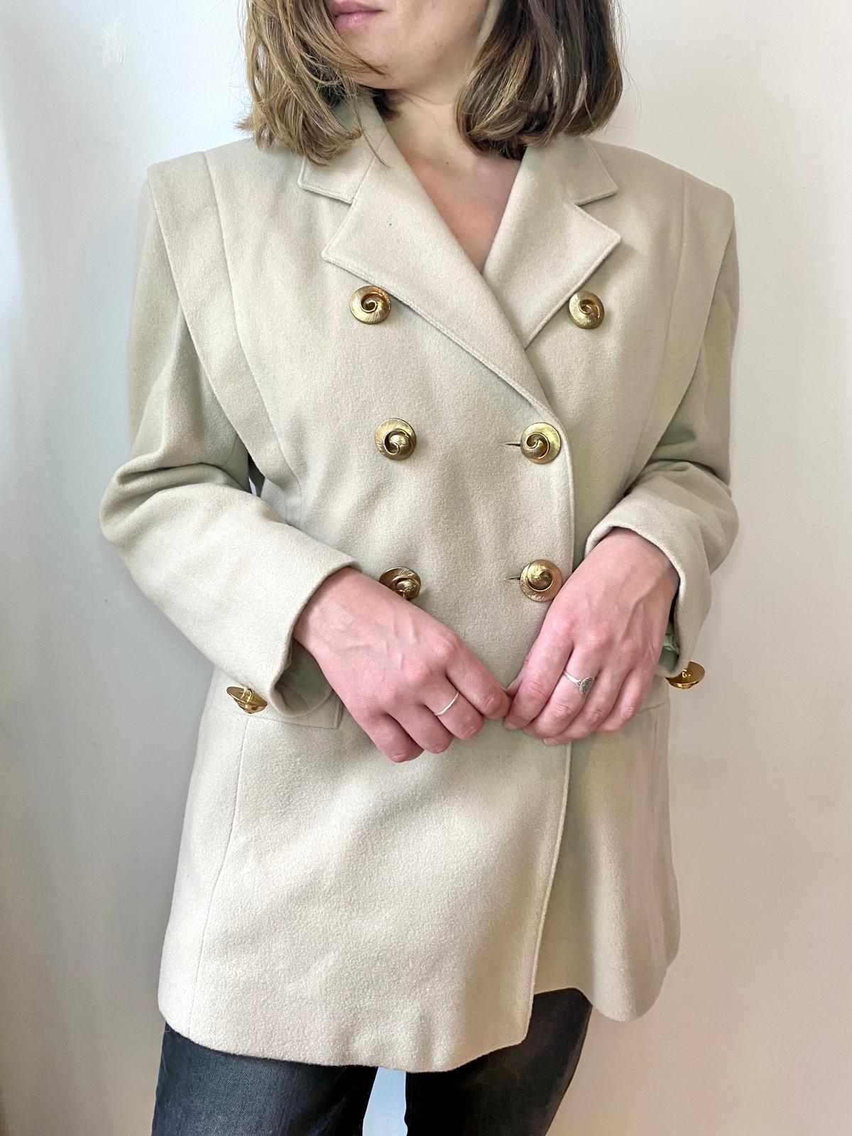 Photo of Manteau blazer vintage en laine et cachemire 